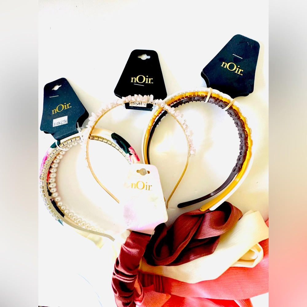NEW Hair Accessory Lot NOIR Headbands Multicolor